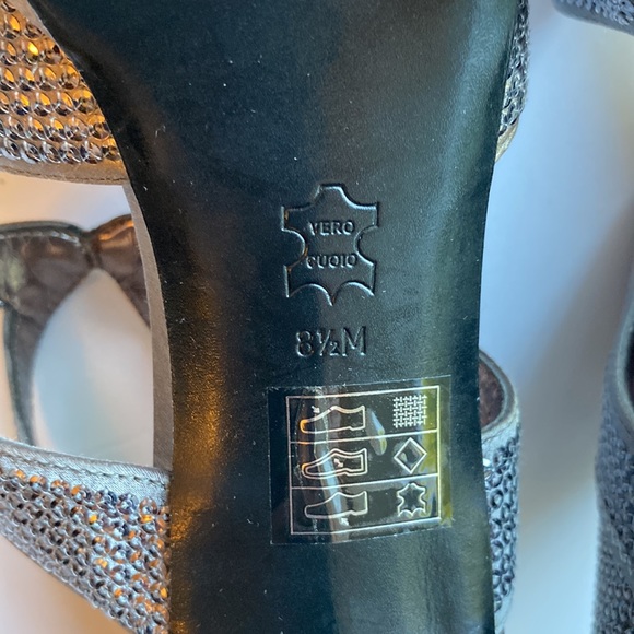 Moda Spana gray sequin sparkle sandals  high heel size 8 1/2M cocktail formal 🌹 - Picture 9 of 10